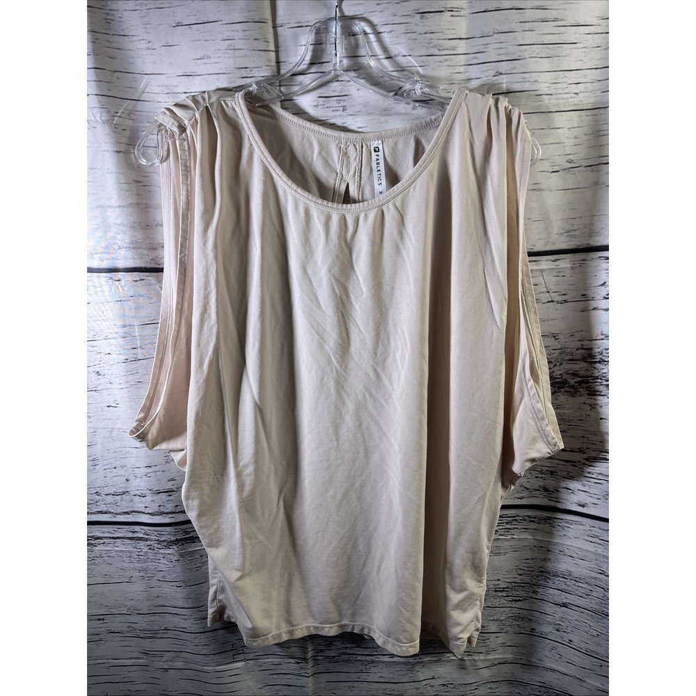 Fabletics Top Womens Medium Round Neck Sleeveless Oversized Pullover Shirt Pink